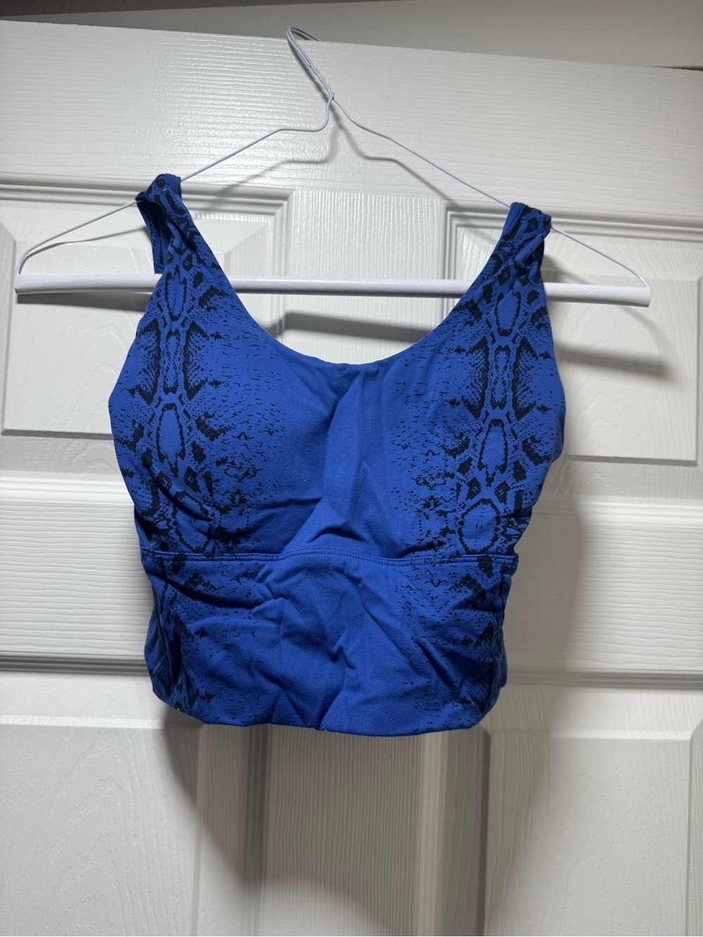 Royal Blue Snake-Print Crop Top - Women